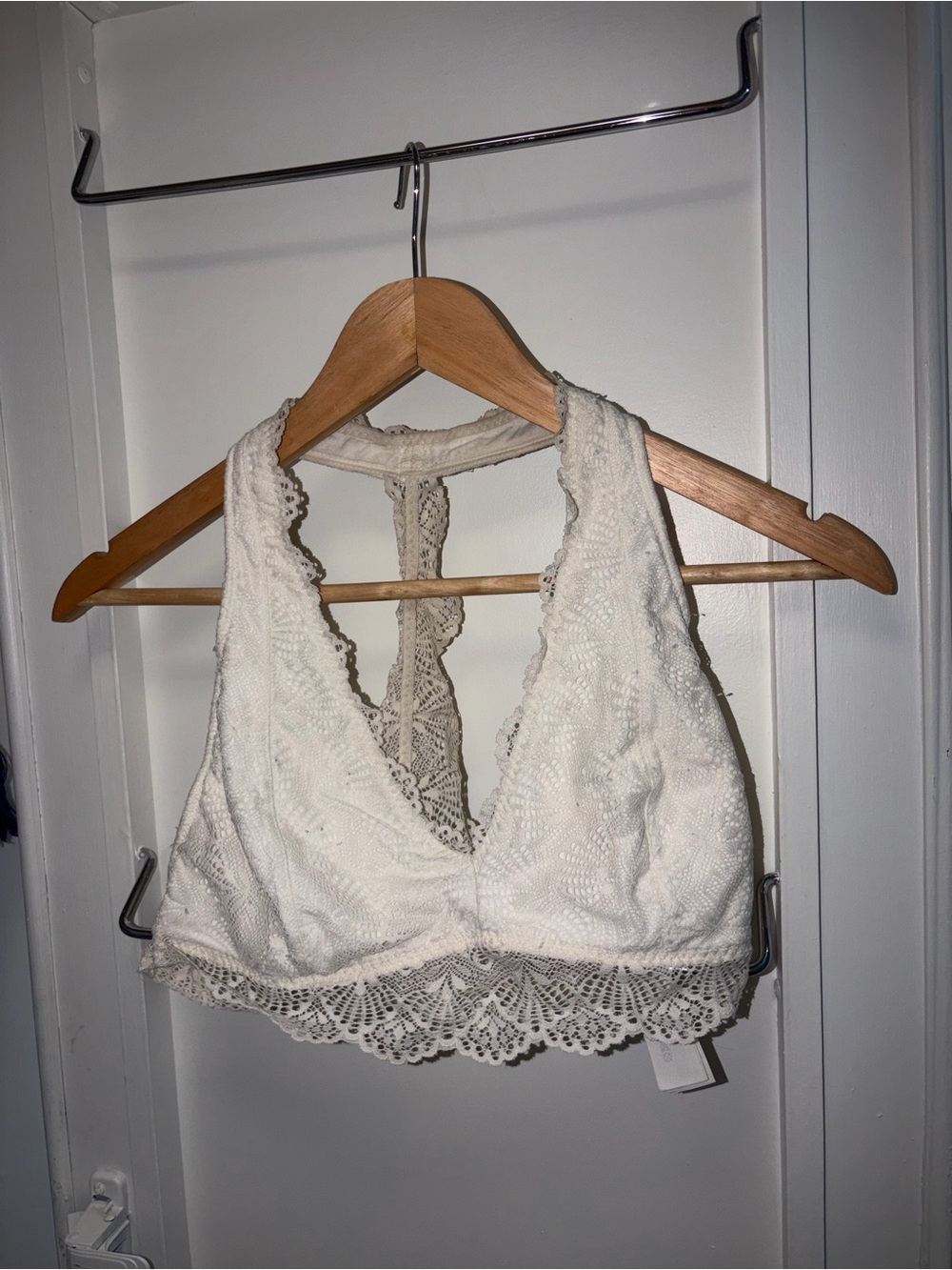 Hollister Cream Lace Halter Bralette